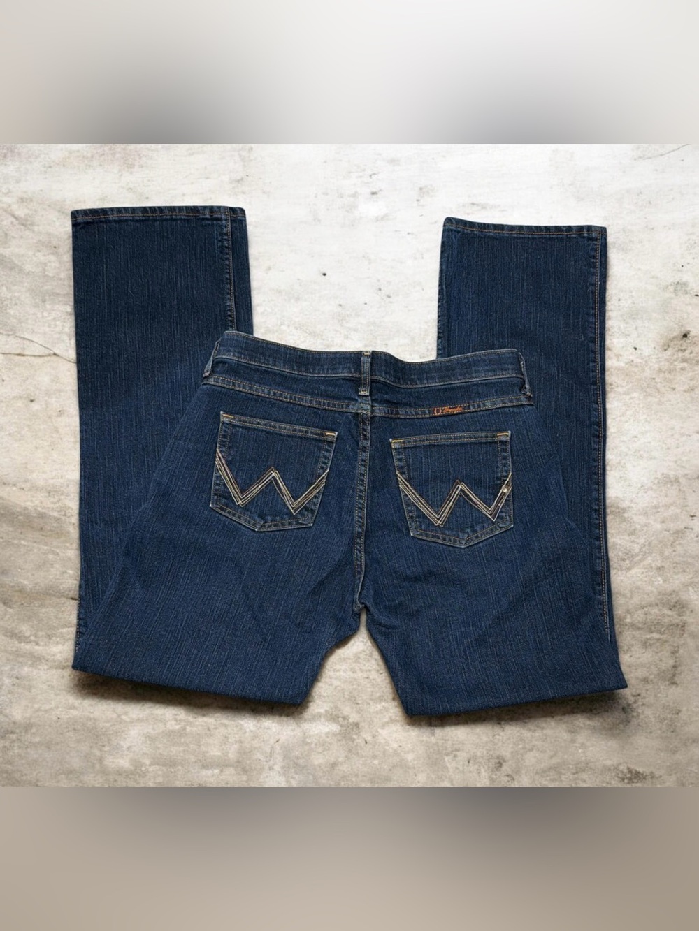 Wrangler Q-Baby No Gap Waistband Dark Wash Bootcut Riding Jeans Size 11/12 x 34